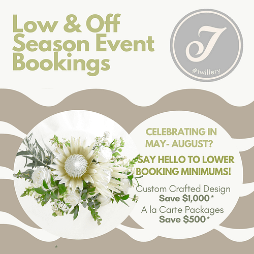 Low & Off Season Wedding Flowers in Perth